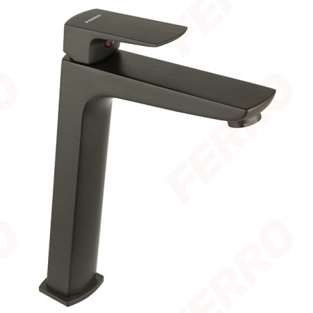 Baterii sanitare - Baterie stativa pentru lavoar inalt FERRO Vitto Verdeline Gun Metal BVI2LVLGM