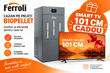 Centrale Termice si Cazane - Cazan din otel pe peleti Ferroli BioPellet Pro 30KW