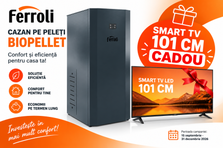Centrale Termice si Cazane - Cazan din otel pe peleti Ferroli Biopellet UNO 18