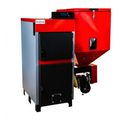 Centrale termice pe combustibil solid fara gazeificare - Cazan din otel pe policombustibil Thermostahl ECOBIO 80kw