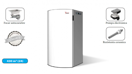Centrale/Termoseminee termice pe peleti compacte Termolife - Cazan pe peleti cu autocuratare Termolife Milena 32