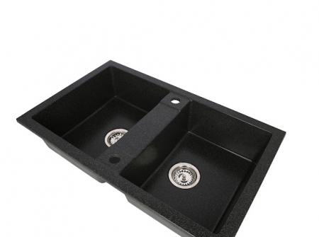 Chiuveta CASA BLANCA DUO cu 2 cuve 78x48 NEAGRA [2]