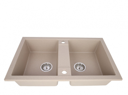 Chiuveta CASA BLANCA DUO cu 2 cuve 78x48 NISIP [2]