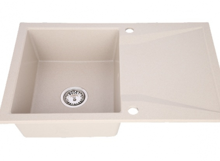 Chiuveta CASA BLANCA NERA 1 cuva si picurator 79X50 NISIP [1]