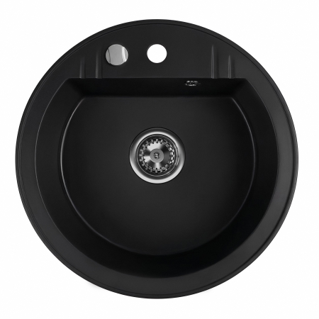 Amenajare bucatarie - Chiuvetă din granit, cuvă rotundă, 510 mm FERRO MEZZO II Negru Mat