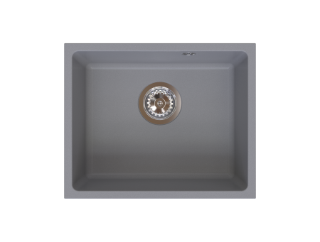 Amenajare bucatarie - Chiuvetă granit, montaj sub blat, o cuvă, 38 × 46 cm FERRO STAMPO Gri, adâncime cuvă 205 mm