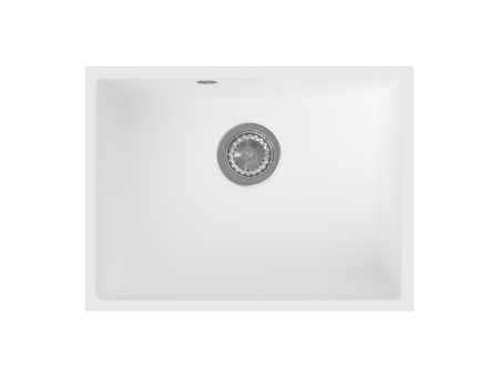 Amenajare bucatarie - Chiuvetă granit montaj sub blat, o cuvă, 40 × 54 cm FERRO STAMPO Alba, adâncime cuvă 205 mm