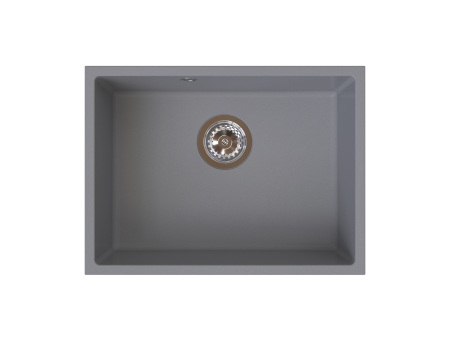 Amenajare bucatarie - Chiuvetă granit montaj sub blat, o cuvă, 40 × 54 cm FERRO STAMPO Gri, adâncime cuvă 205 mm