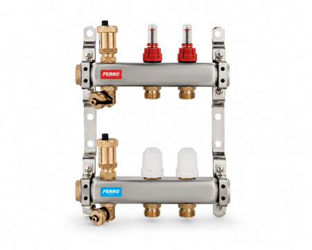 Distribuitoare - Distribuitor/colector asamblat din inox 2 cai FERRO