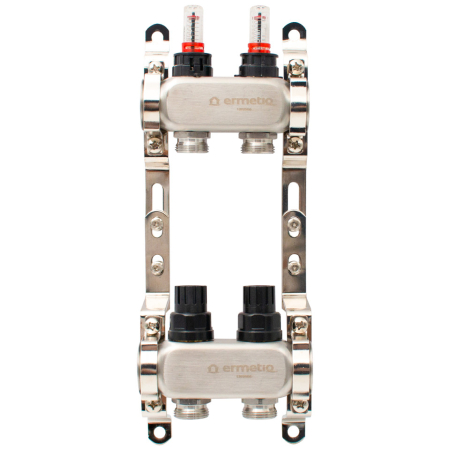 Distribuitoare - Distribuitor inox izolat cu debitmetre 2 cai 1x3/4"
