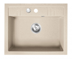 Set Chiuveta bucatarie Ferro Mezzo II 1 Cuva 580 x 480 mm NISIP si Baterie Ferro FREYA stativa bucatarie BRF42S [4]