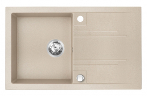 Chiuveta bucatarie simpla Ferro Mezzo II Nisip 1 Cuva si Picurator 78x48cm si Baterie Ferro Lugio BLG4 Crom [2]