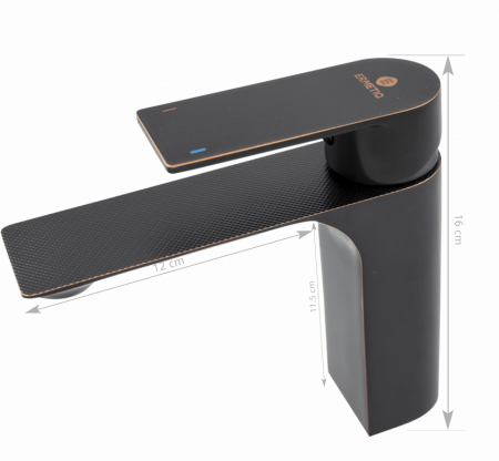 Baterie lavoar tip stalp design MODERN NEGRU [3]