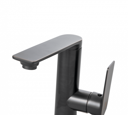 Baterie lavoar tip stalp cu pipa mobila Ermetiq, gama STYLISH Negru [2]