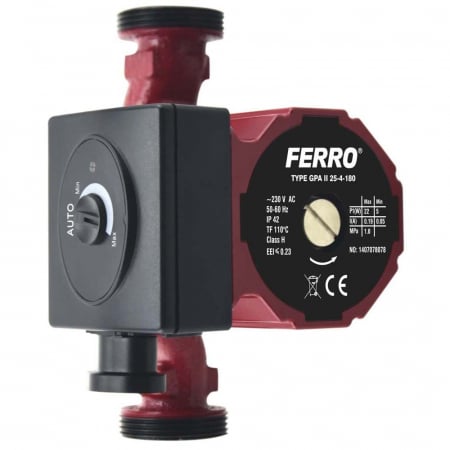 Pompe pentru recirculare apa - Pompa circulatie pentru apa potabila clasa A(electronica) FERRO GPA II 25-60 180
