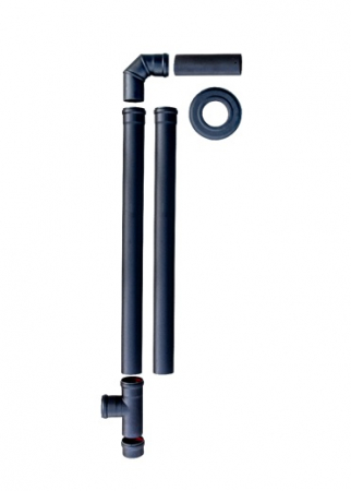 Cosuri de fum inox profesionale - Kit evacuare gaze arse DN100 pentru cazane pe peleti 25kW KEPO