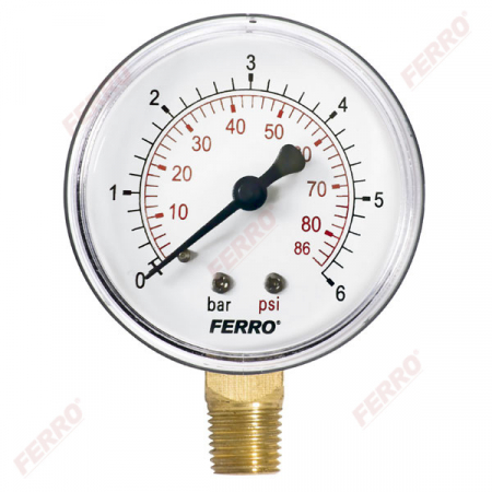 Centrale Termice si Cazane - Manometru radial FERRO M6306R 1/4''
