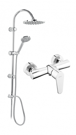 Produse Amenajare Baie - Pachet Rondo - set de dus cu dus fix si dus mobil culisant + Algeo - Baterie perete cada-dus, fara accesorii
