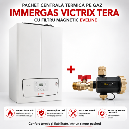 Centrale Termice pe Gaz - Pachet centrala termica pe gaz IMMERGAS VICTRIX TERA 24-28 V3, kit evacuare si filtru antimagnetita