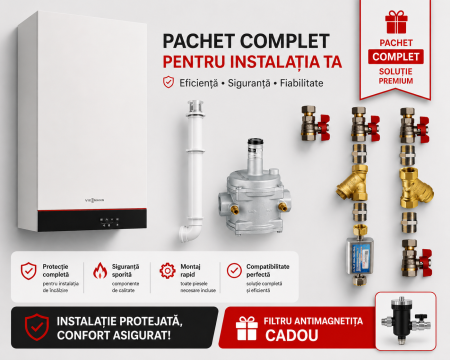 Pachet Centrale Termice - Pachet complet centrala termica Viessmann Vitodens 050-W 19kw, WIFI ,kit evacuare+Robineti+Filtru Antimagnetita CADOU