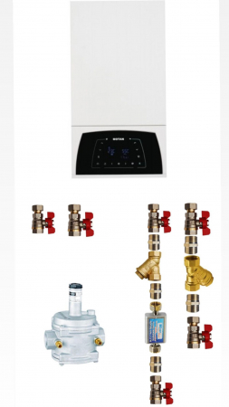 Pachet Centrale Termice - Pachet de baza:Centrala termica pe gaz in condensatie MOTAN CONDENS PLUS 100 25KW, kit evacuare  si pachet instalare standard