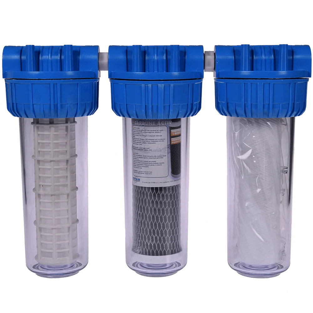 Pachet filtru de apa triplu 1/2'' TITAN 3x10'' + 1 set de filtre + 1 banda teflon [1]