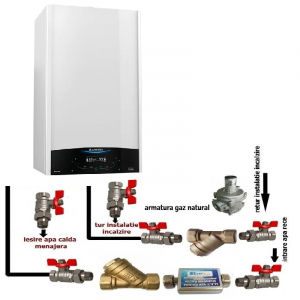 Pachet Centrale Termice - Pachet Centrala Termica pe gaz ARISTON GENUS ONE 30Wi-Fi 2022+KIT+ROBINETI