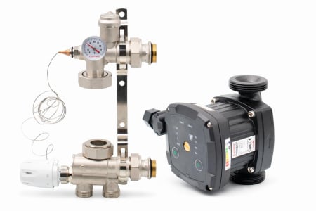 Grupuri de pompare si amestec - Pachet grup de amestec cu valva de debit ERMETIQ ER-MWS705+Pompa electronica 25/4/130 BAR-RS25/4EAY130