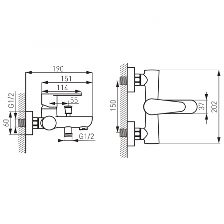 Pachet Squerto Black - set bara dus cu suport culisant, dus fix si para dus mobila + Algeo Black - Baterie perete cada-dus NP22-BL+BAG1BL [5]