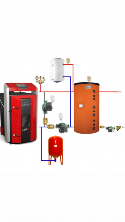 Centrale Termice si Cazane - Pacht cazan lemne cu gazeificare ATTACK DPX 45 STANDARD 45 kW cu accesorii instalare si puffer 1000L