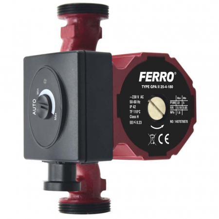 Pompe pentru recirculare apa - Pompa circulatie pentru apa potabila clasa A(electronica) FERRO GPA II 25/60/130