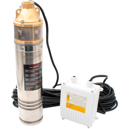 Instalatii apa/gaz/canalizare - Pompa submers de adancime cu panou com 0.75KW/56m ERMETIQ BAR-4SKM100A