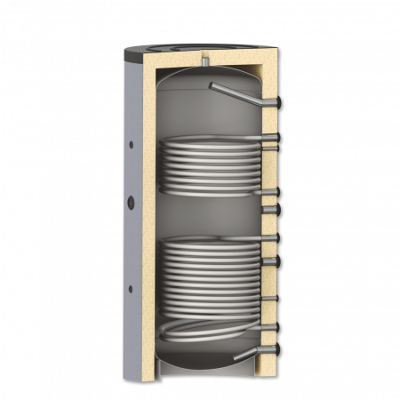 Boilere si Puffere - Puffer acumulare agent termic, cu doua serpentine, DOX BT2 1000, montare verticala
