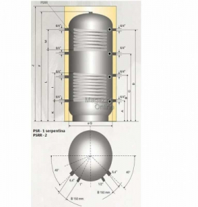 Austria Email Puffer - acumulator de apa calda, 1000 litri, 2 serpentine, Austria Email PSRR 1000 [1]
