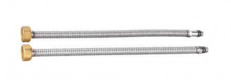Racorduri flexibile apa - Racord flexibil monocomanda din inox 1/2" 60cm 2buc./set niplu lung+niplu scurt