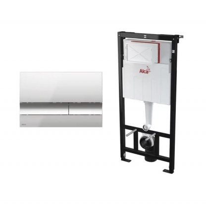 Produse Amenajare Baie - Rezervor WC, incastrat, Alcadrain AM101/1120, 51 x 112 cm, clapeta actionare crom si sistem de fixare incluse