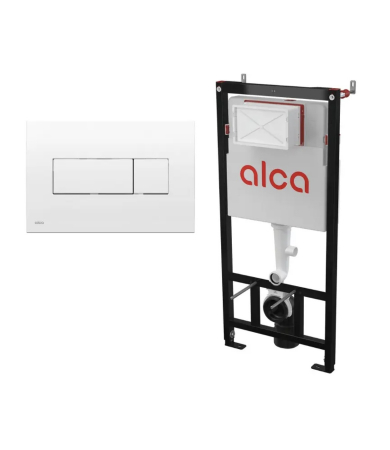 Produse Amenajare Baie - Rezervor WC, incastrat, Alcadrain AM101/1120, 51 x 112 cm, clapeta de actionare clasic alba si sistem fixare incluse