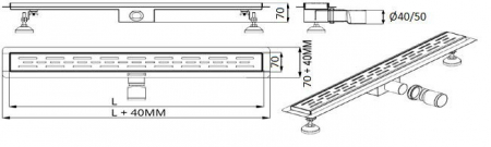 Rigola din inox CUTS 800*70 model 807d [5]