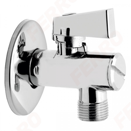 Instalatii apa/gaz/canalizare - Robinet coltar cu bila, filtru si maneta metalica FERRO Z1238KF D.1/2”x3/8”