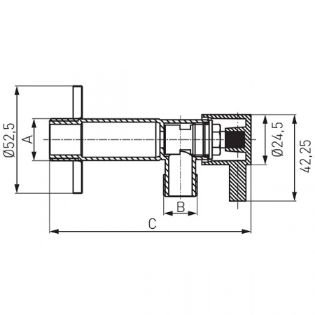 Robinet coltar cu cartus ceramic si maneta metalica FERRO Z1234C D.1/2"x3/4" [1]
