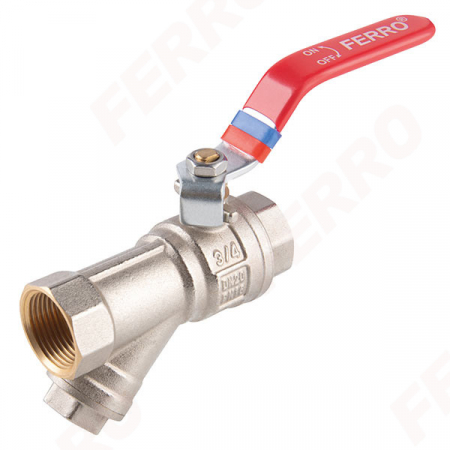 Instalatii apa/gaz/canalizare - Robinet cu bila F-Power cu filtru incorporat 3/4'' FERRO