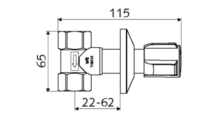 Robinet de trecere ingropat Schell Comfort, alama, DN 20 3/4'' [1]