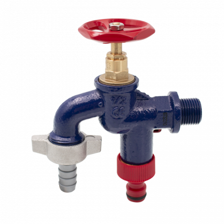 Robinet fonta dublu serviciu cu doua iesiri 3/4" [1]