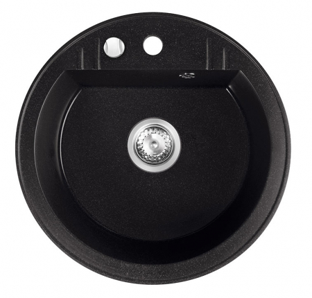 Set Chiuveta bucatarie Ferro Mezzo II 1 Cuva Rotunda 51 cm GRAFIT si Baterie Ferro NERO cu Pipa Flexibila [1]