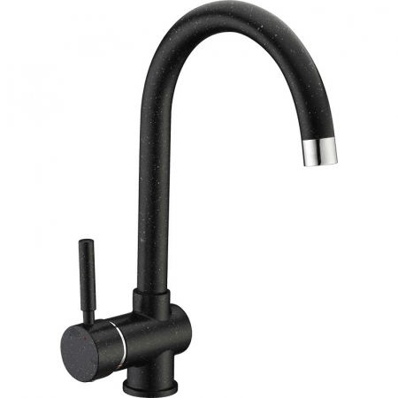 Set chiuveta bucatarie granit CASABLANCA NERA cu 1 cuva si picurator 79x50cm  NEAGRA+ baterie BLACK4H [3]