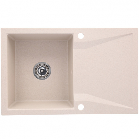 Set chiuveta bucatarie granit CASABLANCA NERA cu 1 cuva si picurator 79x50cm NISIP+ baterie SAND4H [1]