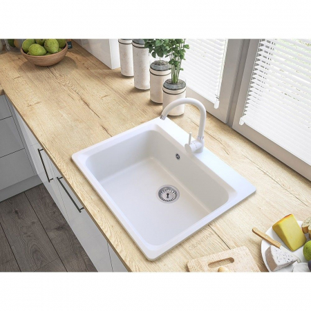 Promotii pachete chiuveta + baterie - Chiuveta CASA BLANCA FONTAINE patrata GRI 1 cuva 61.9x52.2