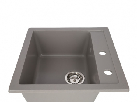 Set chiuveta CASA BLANCA QUADRO patrata, 1 cuva 48x48 GRI+Baterie ER-YX208G [1]