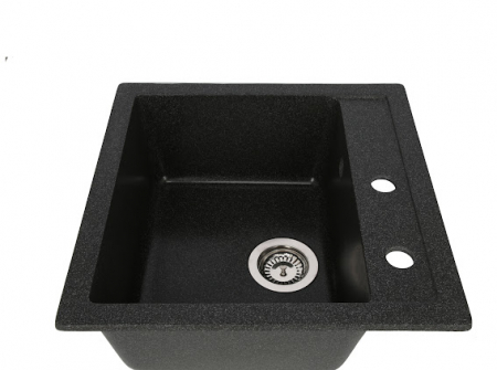 Set chiuveta CASA BLANCA QUADRO patrata, 1 cuva 48x48 NEAGRA+Baterie ER-YX208N [1]