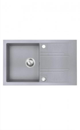 Set chiuveta Ferro granit 78x48 GrI cu baterie flexibila Gri ER-A208G [1]